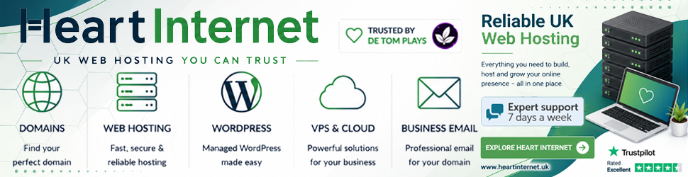 Heart Internet, web hosting, domains, wordpress, VPS and email