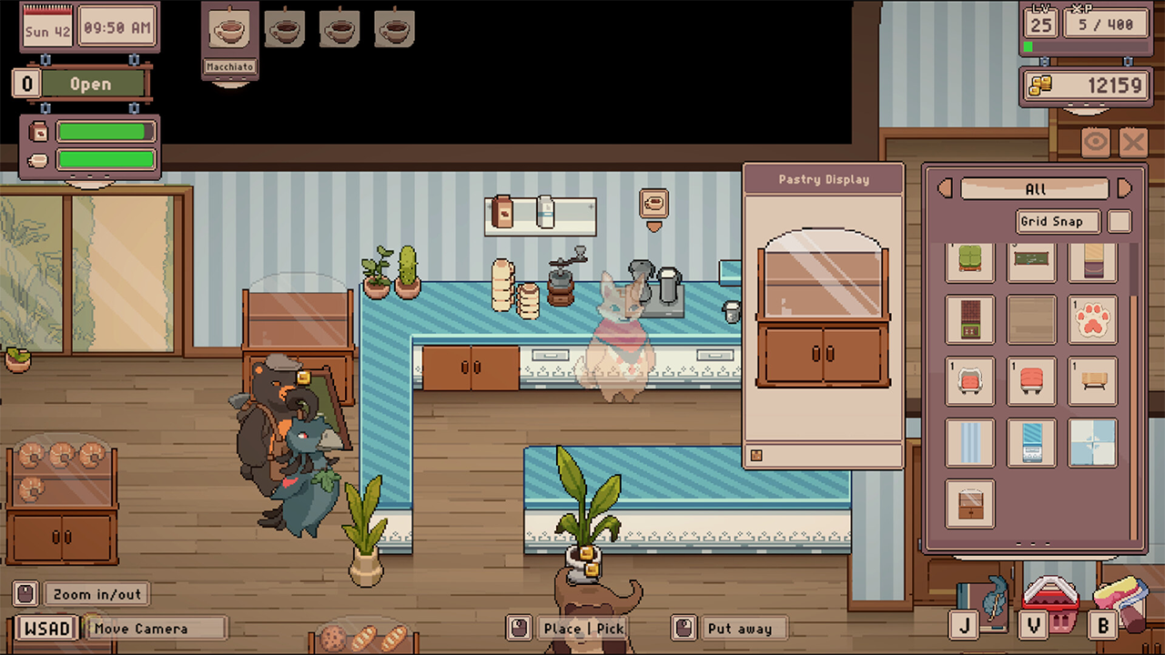 Screenshot from Tailside: Cozy Cafe Sim